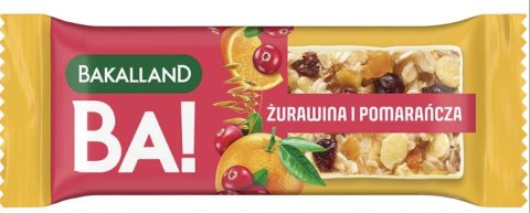 Bakalland Ba! Baton zbożowy żurawina i pomarańcza 40 g Bakalland Ba! Baton zbożowy żurawina i pomarańcza 40 g