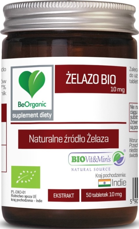 BeOrganic by Aliness Żelazo BIO 10 mg 50 tabletek