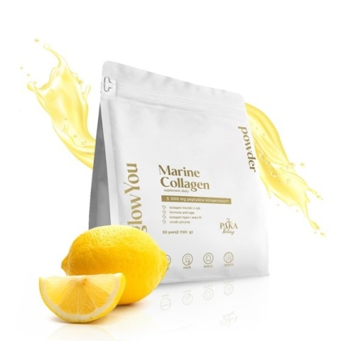 Paka Natury Kolagen morski glowYou 5000 mg 180 g 30 porcji smak cytrynowy Paka Natury Kolagen morski glowYou 5000 mg 180 g 30 porcji smak cytrynowy