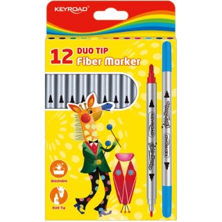 Flamastry Keyroad Fiber Marker Duo 12 kolorów KEYROAD
