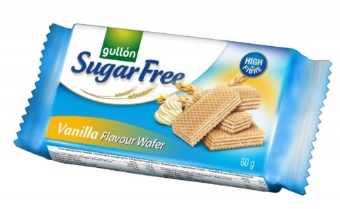 GULLON Wafelki z nadzieniem waniliowym bez cukru 60 g GULLON Wafelki z nadzieniem waniliowym bez cukru 60 g