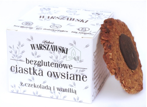 Łakoć Warszawski Ciastka Owsiane Z Czekoladą I Wanilią Bezglutenowe 150 g Łakoć Warszawski Ciastka Owsiane Z Czekoladą I Wanilią Bezglutenowe 150 g
