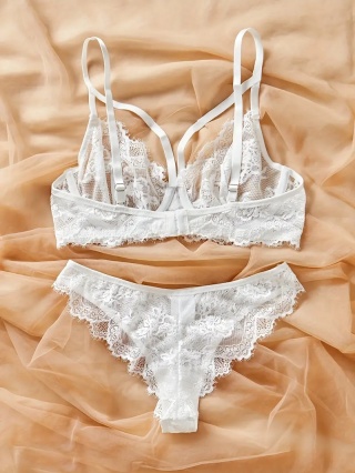 Komplet koronkowej bielizny Sweet Fashion Emma „S” - Biały