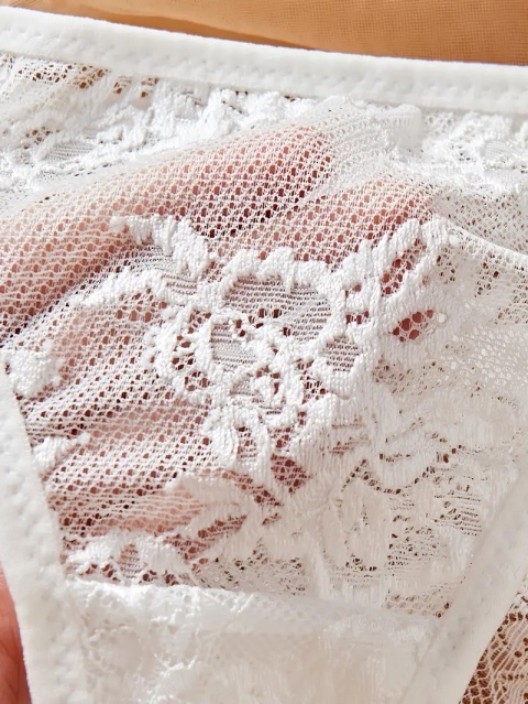 Komplet koronkowej bielizny Sweet Fashion Emma „S” - Biały