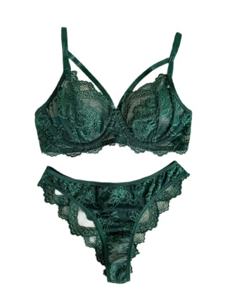 Komplet koronkowej bielizny Sweet Fashion Emma „S” - Malachitowa Zieleń