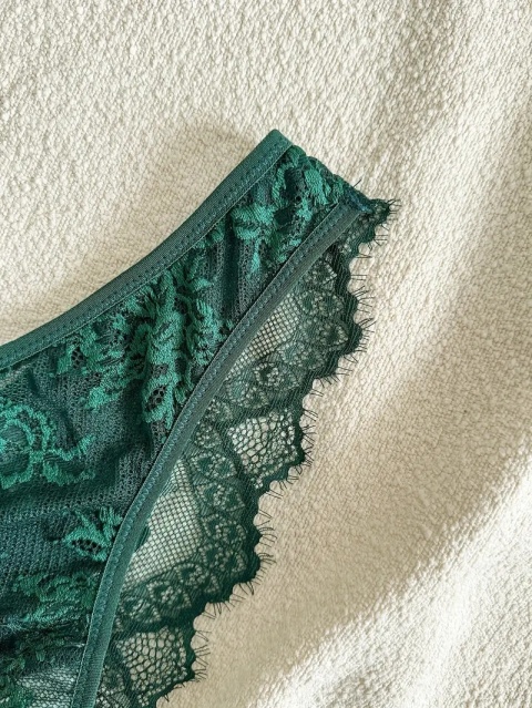 Komplet koronkowej bielizny Sweet Fashion Emma „S” - Malachitowa Zieleń