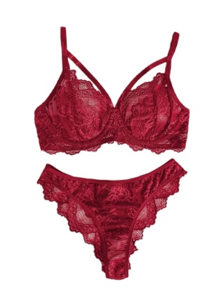 Komplet koronkowej bielizny Sweet Fashion Emma „S” - Czerwony