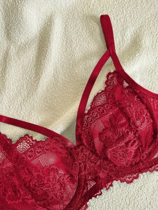 Komplet koronkowej bielizny Sweet Fashion Emma „S” - Czerwony