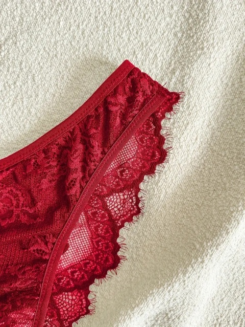 Komplet koronkowej bielizny Sweet Fashion Emma „S” - Czerwony