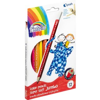 Kredki ołówkowe Fiorello Jumbo Super Soft 12 kolorów FIORELLO