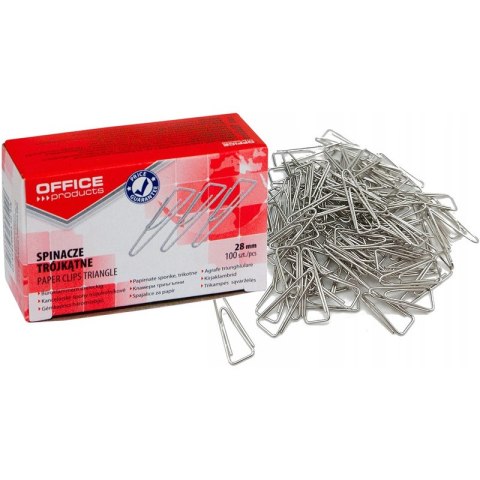 Spinacze trójkątne OFFICE PRODUCTS, 28mm, 100szt., Office Products Spinacze trójkątne OFFICE PRODUCTS, 28mm, 100szt., Office Products