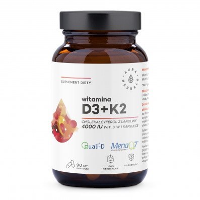 Aura Herbals Witamina D3 4000 IU + K2 90 kapsułek
