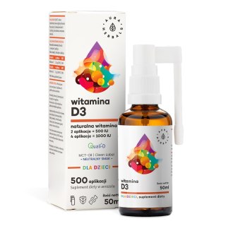 Aura Herbals Witamina D3 dla dzieci MCT 50 ml w aerozolu