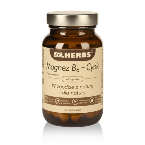 SOLHERBS Magnez B6 + Cynk 60 kapsułek SOLHERBS Magnez B6 + Cynk 60 kapsułek