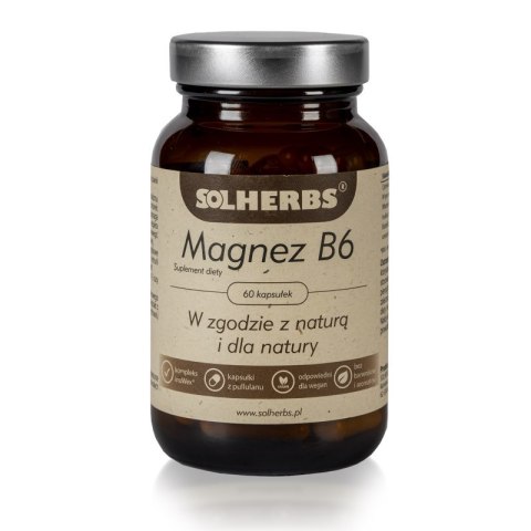 SOLHERBS Magnez z witaminą B6 60 kapsułek SOLHERBS Magnez z witaminą B6 60 kapsułek