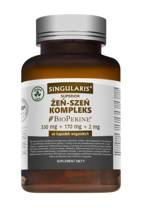 Singularis Żeń-szeń Bioperine Complex 60 kapsułek Singularis Żeń-szeń Bioperine Complex 60 kapsułek
