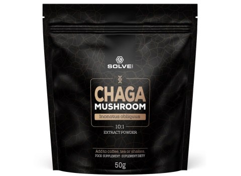 SolveLabs Chaga (Błyskoporek Podkorowy) 10:1 Mushroom Powder 50g SolveLabs Chaga (Błyskoporek Podkorowy) 10:1 Mushroom Powder 50g