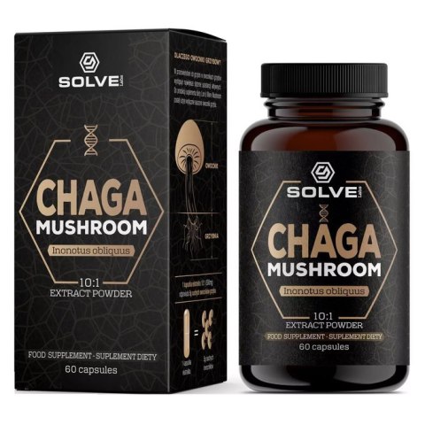 SolveLabs Chaga (Błyskoporek podkorowy) 10:1 Ekstrakt 60 kapsułek SolveLabs Chaga (Błyskoporek podkorowy) 10:1 Ekstrakt 60 kapsułek