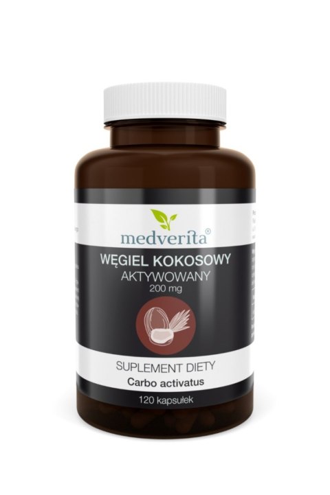Medverita Węgiel kokosowy aktywny 200 mg 120 kapsułek