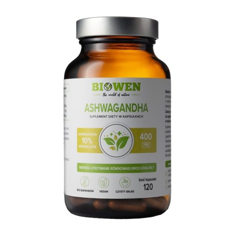 Biowen Ashwagandha 400 mg + 10% witanolidów 40 mg 120 kapsułek