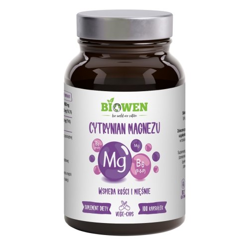 Biowen Cytrynian magnezu z witaminą B6 (P-5-P) 100 kapsułek