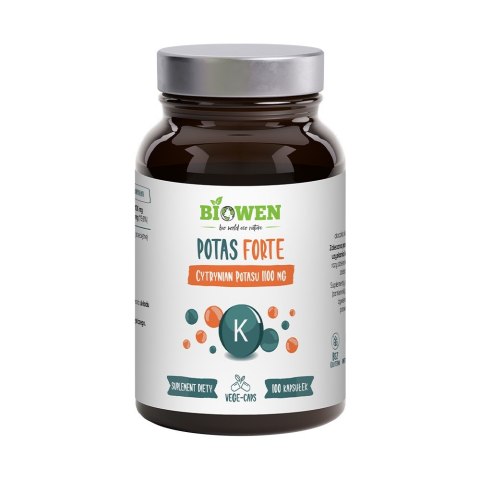 Biowen Potas Forte Cytrynian Potasu 1100 mg 100 kapsułek