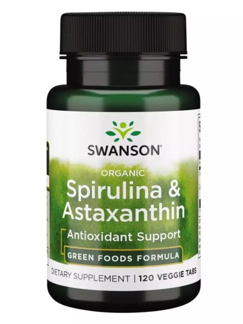 Swanson Organiczna Spirulina i Astaksantyna 120 vege tabletek