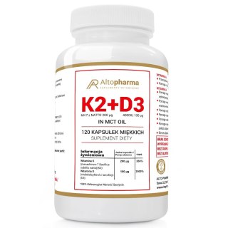 Altopharma Witamina K2MK7 200µg + D3 100µg 4000IU w oleju MCT 120 kapsułek