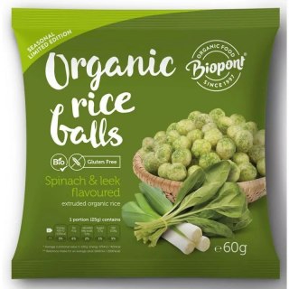 Biopont Chrupki Ryżowe Ze Szpinakiem i Porem Bezglutenowe BIO 75 g