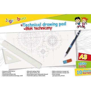 Blok techniczny Gimboo A3/10k biały Gimboo