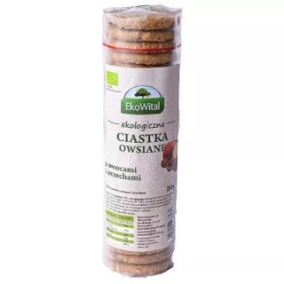EKOWITAL Ciastka owsiane z owocami i orzechami BIO 250 g