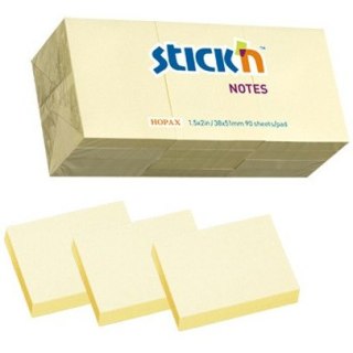 KARTECZKI STICK'N 38*51mm ZÓŁTE PASTEL (12*100) STICK'N