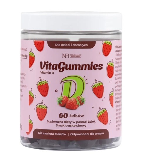 Noble Health VitaGummies Vitamin D 60 żelków o smaku truskawkowym