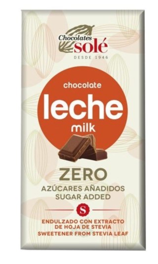 SOLE Czekolada mleczna bez cukru ze stewią KETO 100 g