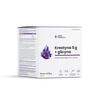 Aura Herbals Kreatyna 5 g monohydrat + glicyna 30 saszetek