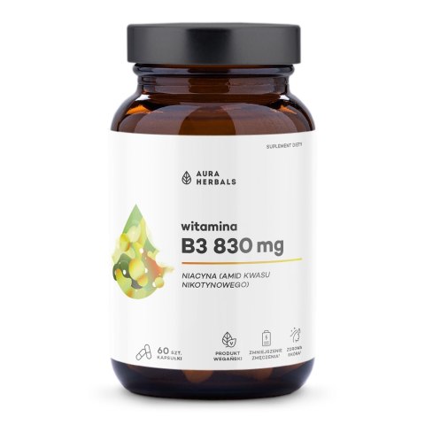 Aura Herbals Witamina B3 830 mg niacyna 60 kapsułek