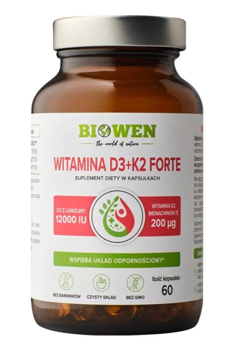 Biowen Witamina D3 + K2 Forte 12000 IU 60 kapsułek
