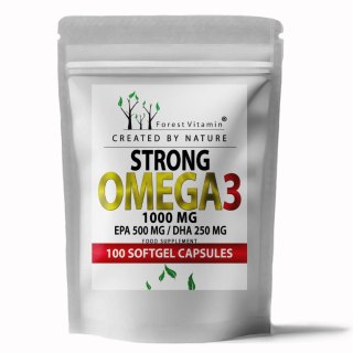 Forest Vitamin Omega-3 Strong 1000 mg EPA 500 mg DHA 250 mg 100 kapsułek softgel