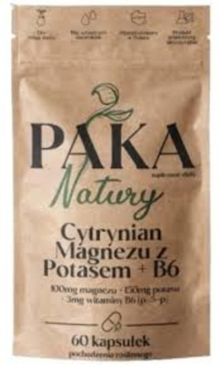 Paka Natury Cytrynian Magnezu z Potasem + Witaminą B6 P-5-P 60 kapsułek