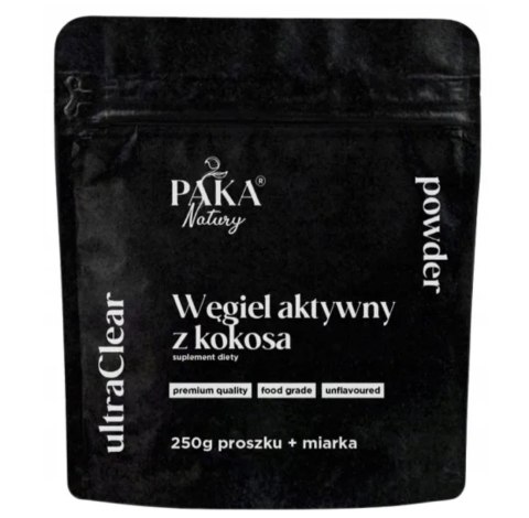 Paka Natury Węgiel aktywny z kokosa proszek + miarka 250 g