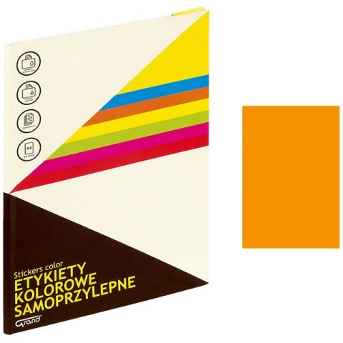 ETYKIETY A4 GRAND 210mm*297mm POMARAŃCZOWE (25) Grand