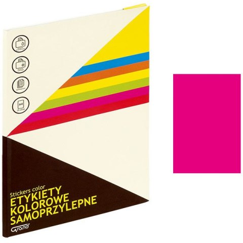 ETYKIETY A4 GRAND 210mm*297mm RÓŻOWE (25) Grand