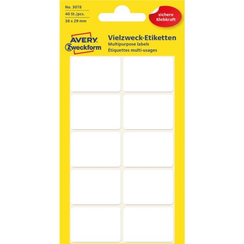 ETYKIETY AVERY 38*29mm DO OPISU RĘCZNEGO BIAŁE (6) Avery Zweckform