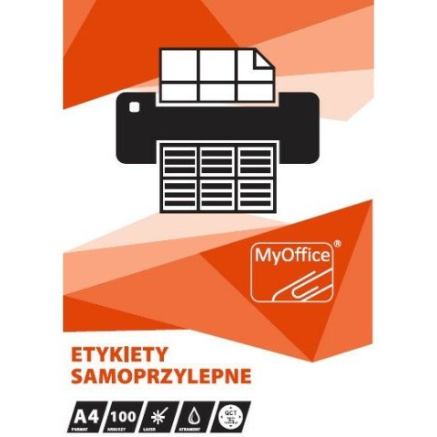 Etykiety MyOffice A4 105x42.4mm białe (100) MYOFFICE