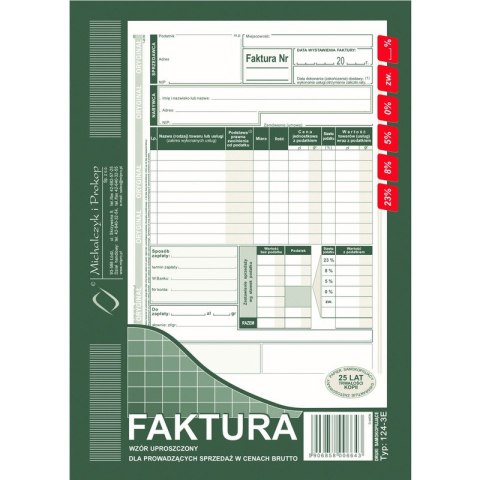 FAKTURA BRUTTO A5 (O+1K) Michalczyk i Prokop