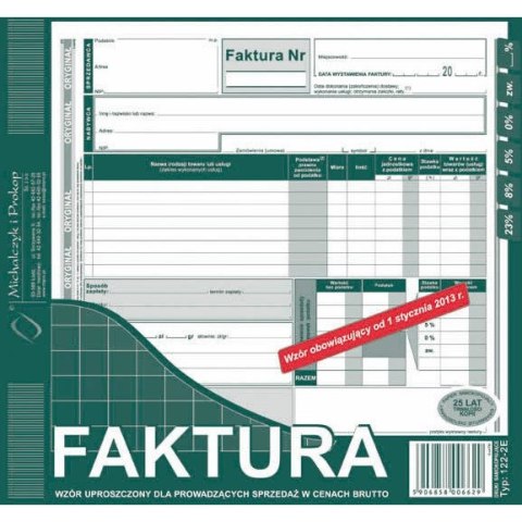 FAKTURA BRUTTO (UPROSZCZONA) 2/3 A4 (O+1K) Michalczyk i Prokop