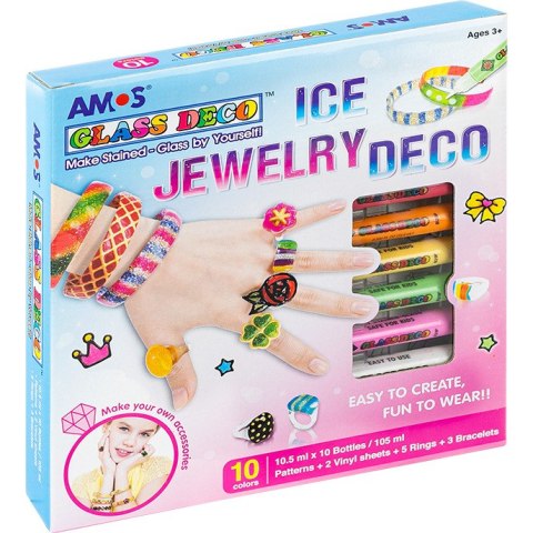FARBY WITRAŻOWE AMOS ICE JAWELRY 10,5ml*10 KOLORÓW Amos