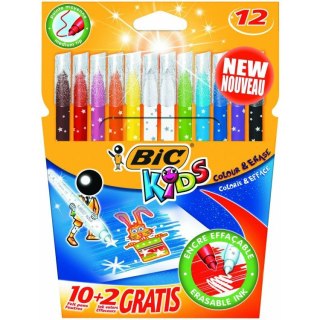FLAMASTRY BIC COLOUR&ERASE 12 KOLORÓW Bic