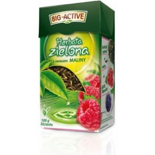 Herbata Big-Active 100g zielona z owocem maliny BIG-ACTIVE