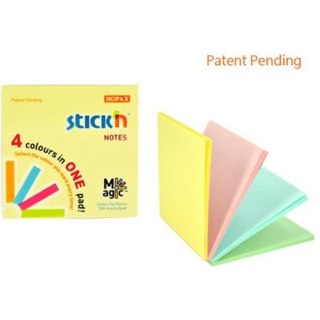 KARTECZKI STICK'N 76*76mm 4 KOLORY PASTEL (100) STICK'N